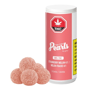 Pearls By Gron: Strawberry Melon 4:1 CBN/THC Gummies (5 pcs)