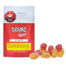 SOURZ by Spinach: Strawberry Mango Sativa Gummies (5 pcs)