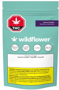 Wildflower: Sweet Dreams Goji Berry CBD/CBN/THC Live Rosin Gummies (5 pcs)