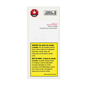 General Admission: Peach Ringz Sativa Distillate Cartridge (0.95g)
