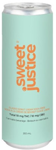 Sweet Justice: Glazed Donut Cream Soda 1:1 THC/CBG Sugar Free Beverage (355ml)