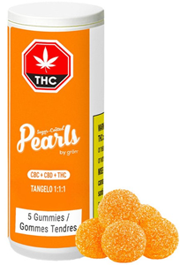 Pearls By Gron: Tangelo 1:1:1 CBC/CBD/THC Gummies (5 pcs)
