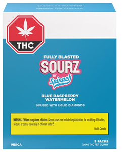 SOURZ By Spinach: Blue Raspberry Watermelon Multi Pack Gummies (5 pcs)