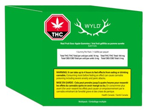 Wyld: Real Fruit Sour Apple Sativa Multi Pack Gummies (10 pcs)